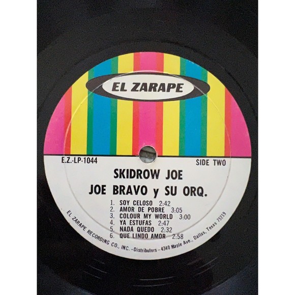 Joe Bravo y Su Orquesta Skidrow Joe El Zarape LP 1044 G+ - Picture 8 of 8
